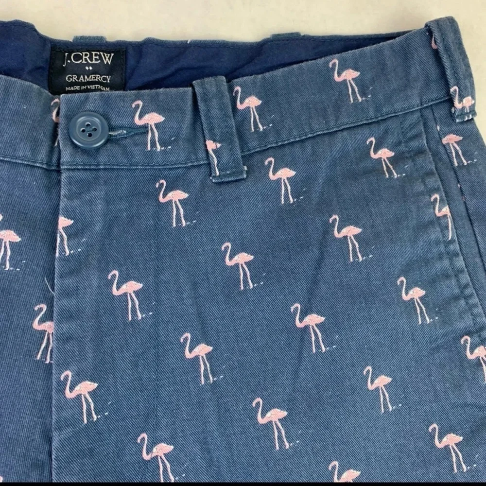 J. Crew Blue Flamingo Print Men's Shorts Size 29W